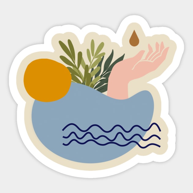 Sun & Sea #1 Sticker by worldnomadfolk@gmail.com